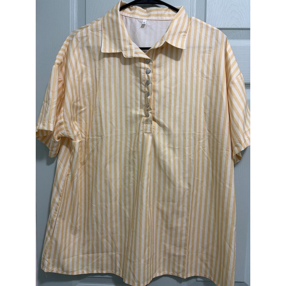 Women's Yellow Stripped Shirt Size XL